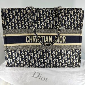 Dior cloth book tote bag